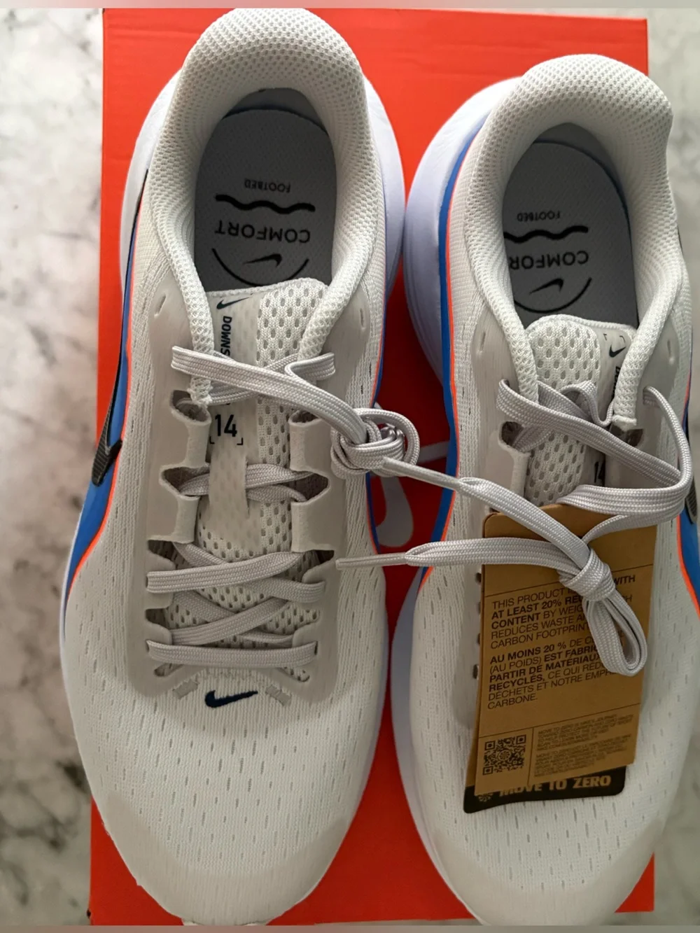 Nike Downshifter 14 Blue Orange White Mens Running Shoe Sneaker MULTIPLE SIZES